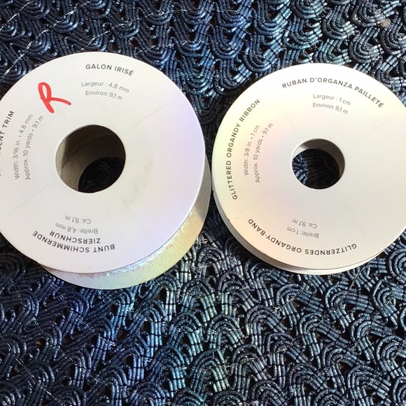 Stampin’ Up! White Iridescent Sparkly Ribbon Bundle of 2 - Picture 2 of 3